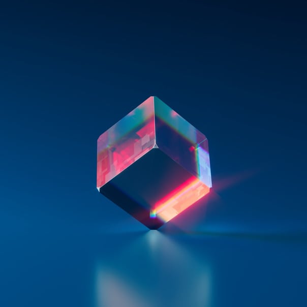 Cube balanced on one corner